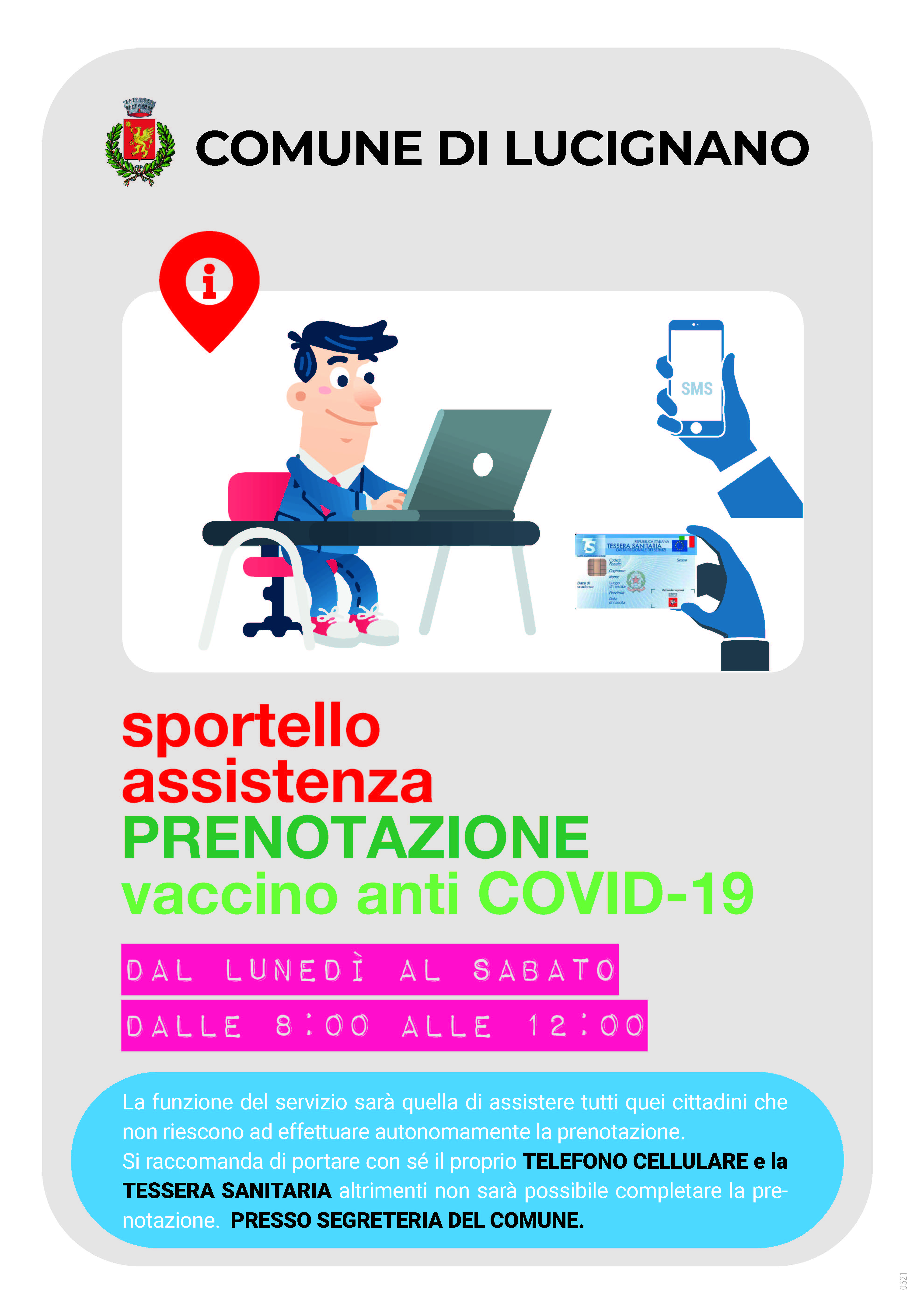 Sportello assistenza prenotazione vaccino anti covid-19.